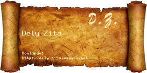 Dely Zita névjegykártya
